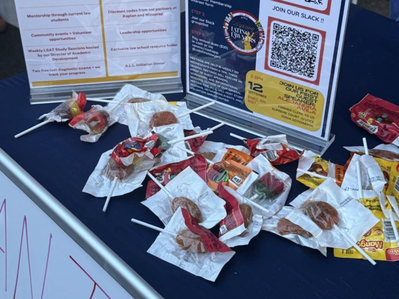 Mexican candy on a table with flyers