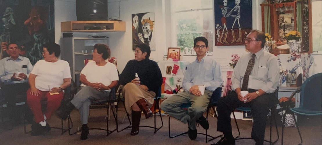 Individuals sitting down in a classroom